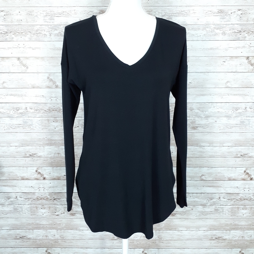 INC Soft Long Sleeved Top S Round Bottom Hi Lo Hem 880